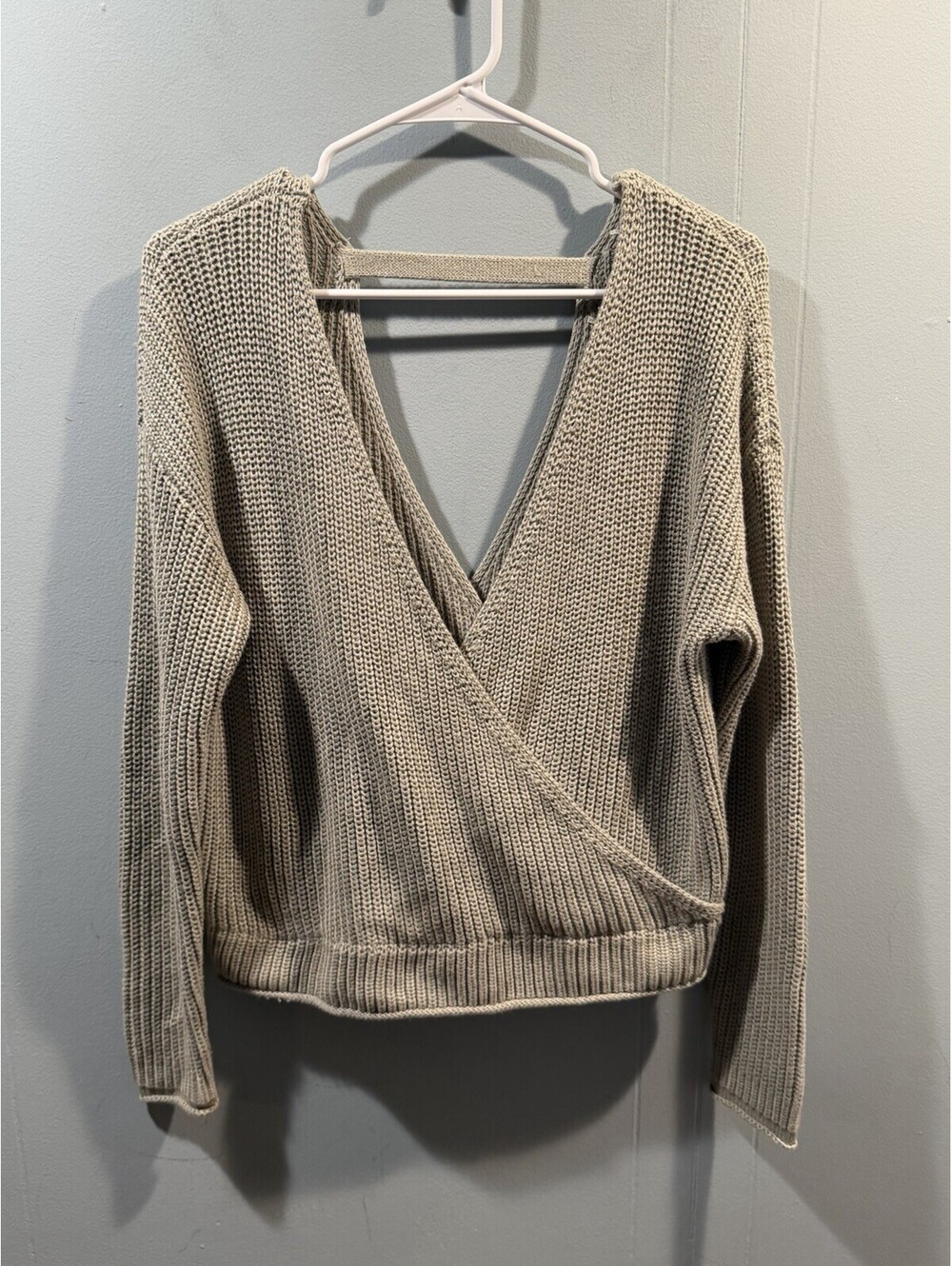 Womens Unbranded Knitted Sweater Long Sleeves Gray